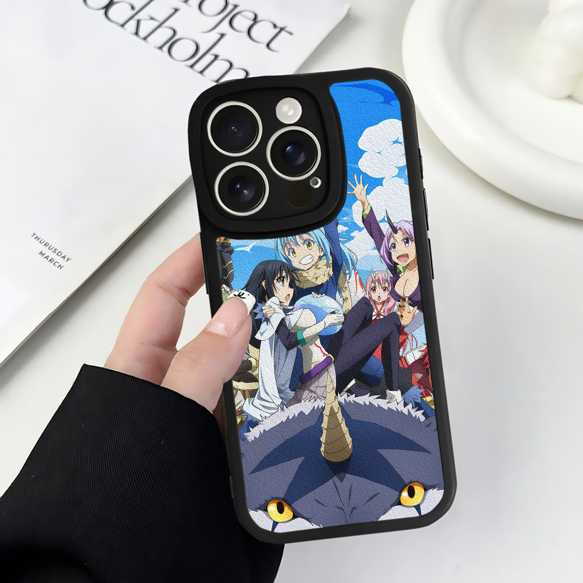（画像用） 転スラ Regarding Reincarnated to Slime 【iPhone 16シリーズ対応】シリコンスマホケース（レザー調） 材質：シリコン
